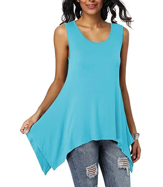 Women's Purple Sleeveless Round Neck T-Shirt Loose Fit — feature 26