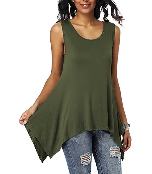 Women's Purple Sleeveless Round Neck T-Shirt Loose Fit — feature 29