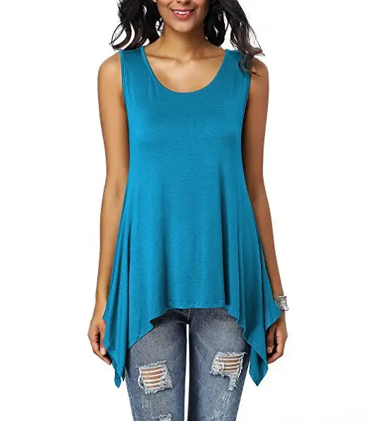 Women's Purple Sleeveless Round Neck T-Shirt Loose Fit — feature 3