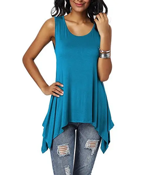 Women's Purple Sleeveless Round Neck T-Shirt Loose Fit — feature 4