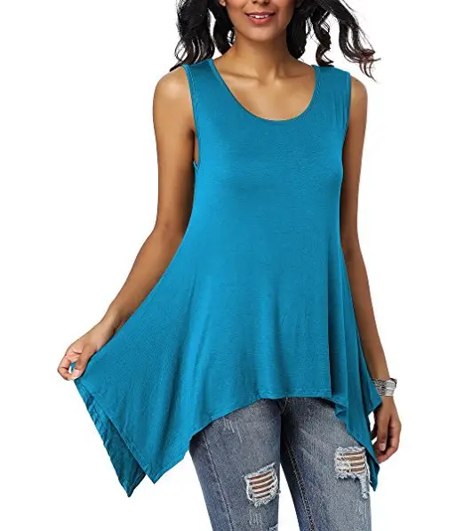 Women's Purple Sleeveless Round Neck T-Shirt Loose Fit — feature 5