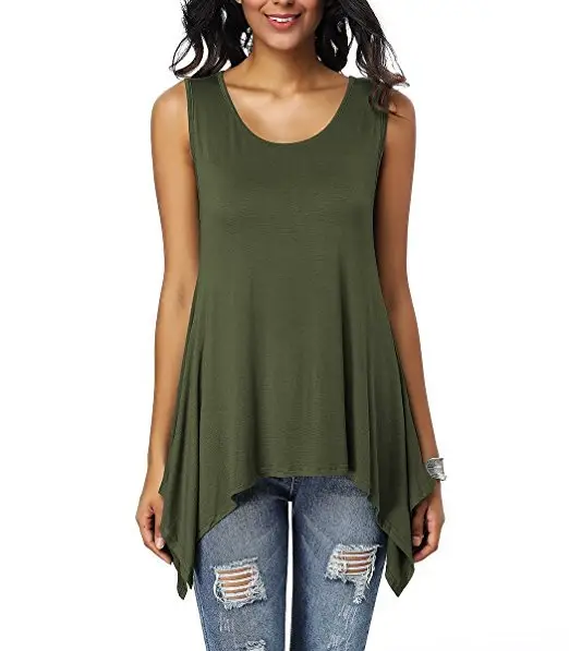 Women's Purple Sleeveless Round Neck T-Shirt Loose Fit