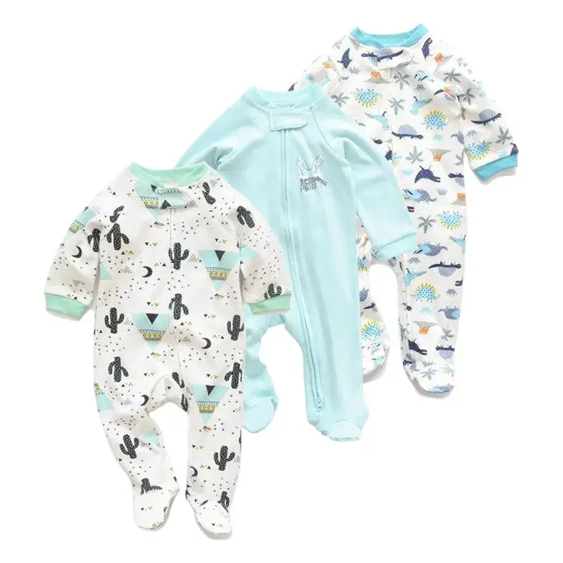 Baby Banana Print Zipper Pajamas Spring Autumn