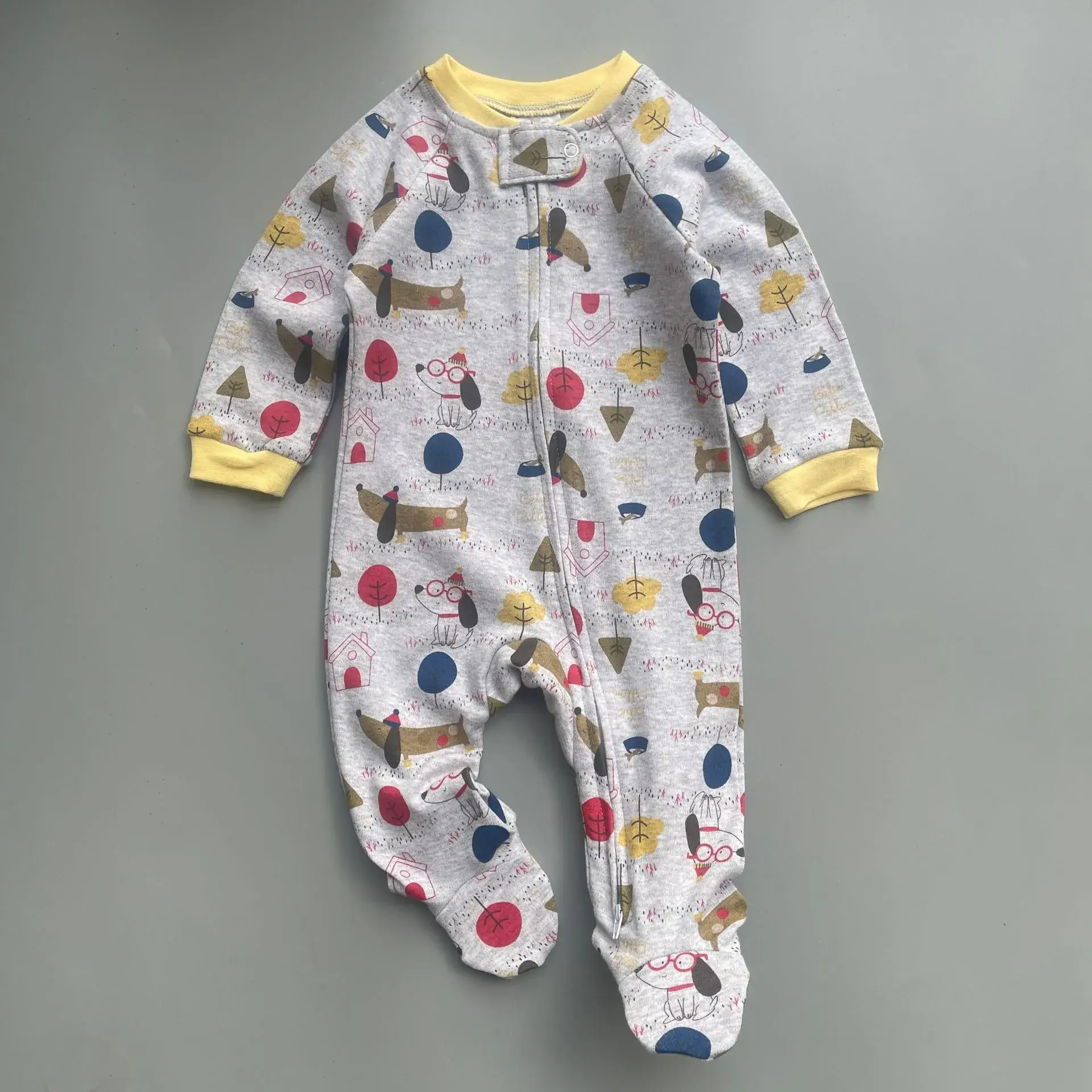 Baby Banana Print Zipper Pajamas Spring Autumn - Image 11