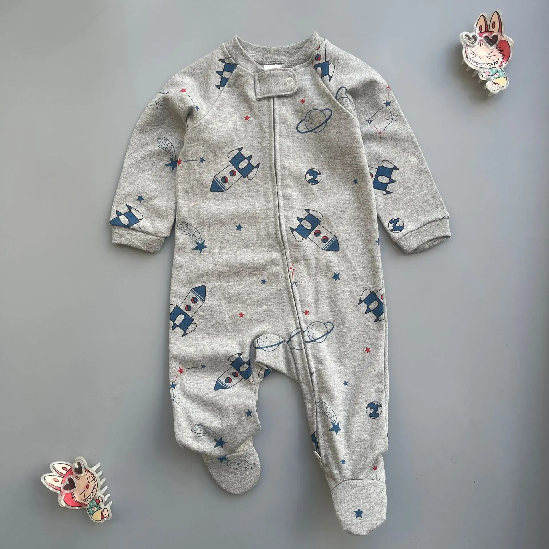 Baby Banana Print Zipper Pajamas Spring Autumn - Image 2