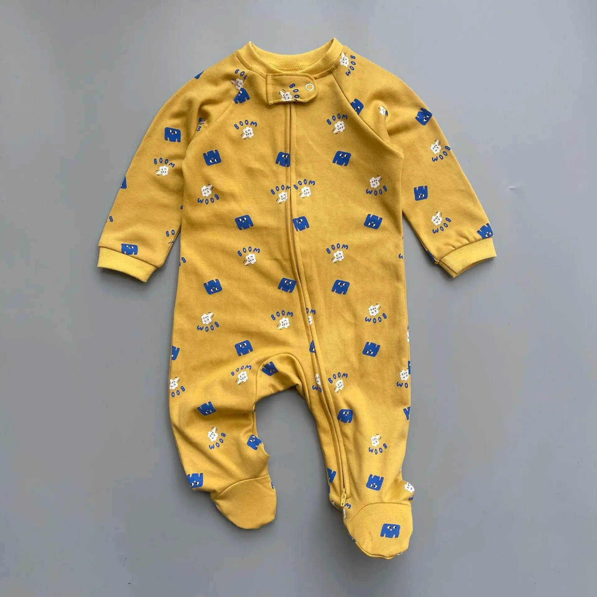 Baby Banana Print Zipper Pajamas Spring Autumn - Image 22