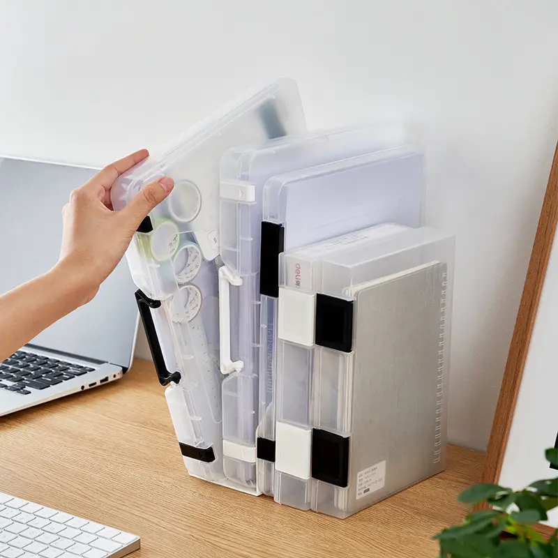A4 File Box with Handle for Office Storage