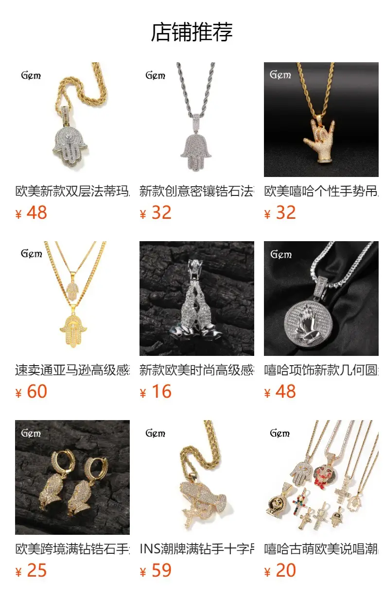 High Quality Stainless Steel Men's Necklace with Diamond Hand of Fatima Pendant — feature 1