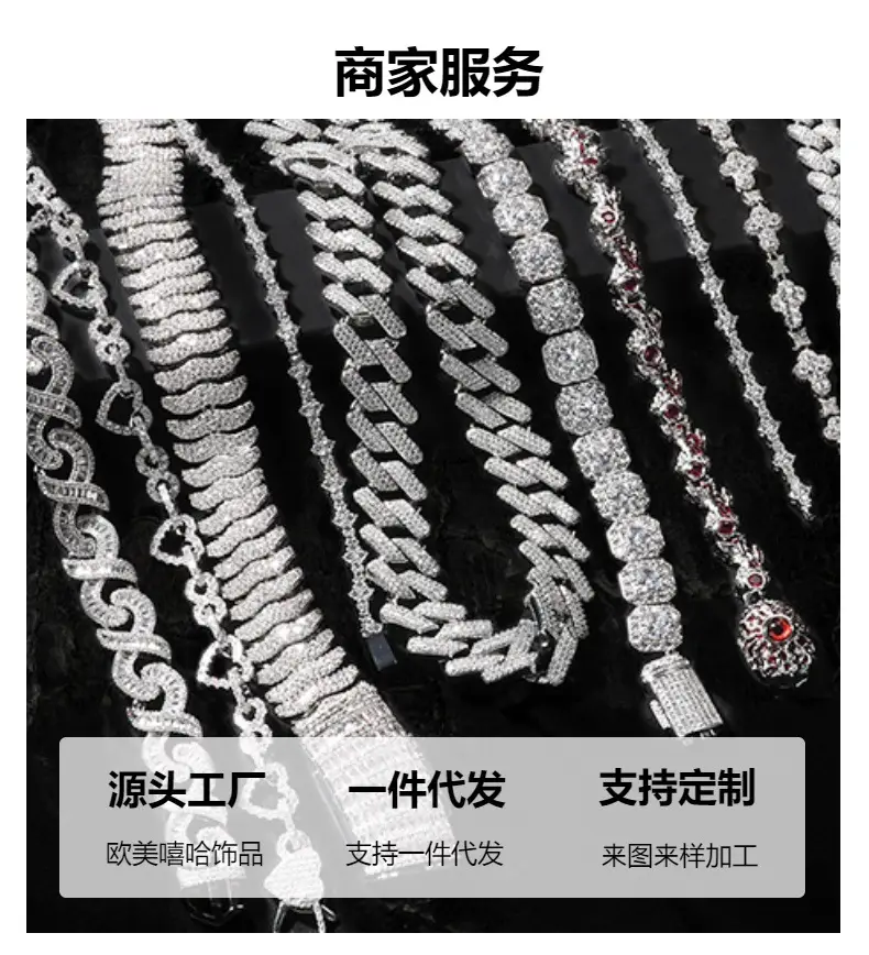 High Quality Stainless Steel Men's Necklace with Diamond Hand of Fatima Pendant — feature 10