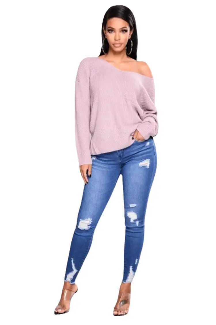 European American College Jeans High Waist Elastic Slim Fit - Image 7