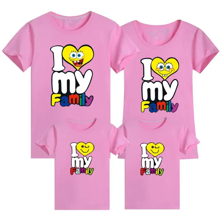Baby & Child Cotton Family T-Shirt Set Light Blue One-Piece Drop Shipping - Image 5