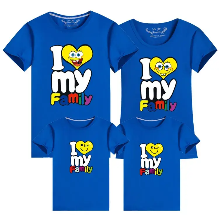 Baby & Child Cotton Family T-Shirt Set Light Blue One-Piece Drop Shipping - Image 10