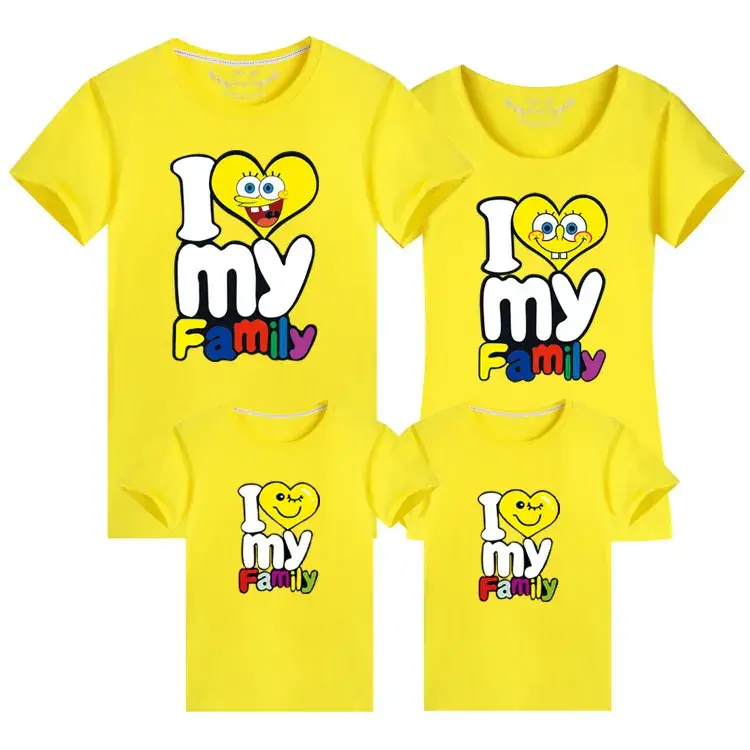 Baby & Child Cotton Family T-Shirt Set Light Blue One-Piece Drop Shipping - Image 2