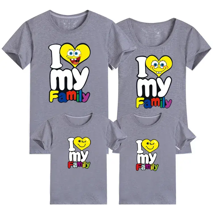 Baby & Child Cotton Family T-Shirt Set Light Blue One-Piece Drop Shipping - Image 6