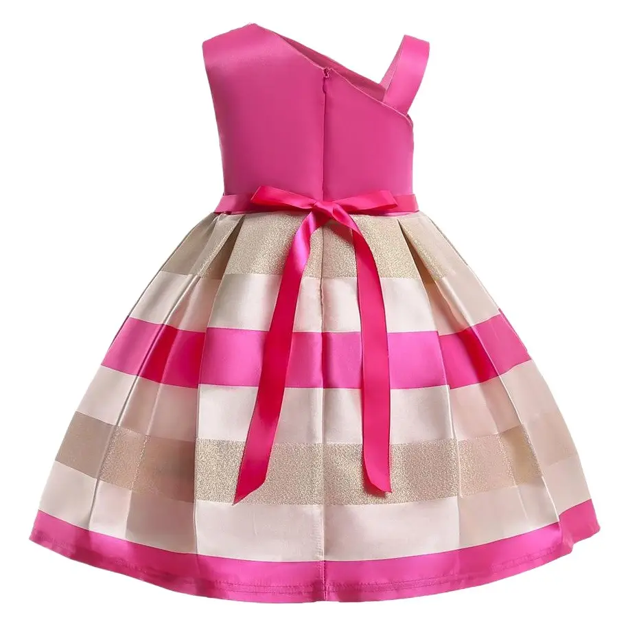 Pink Striped Little Girl Princess Skirt Dress