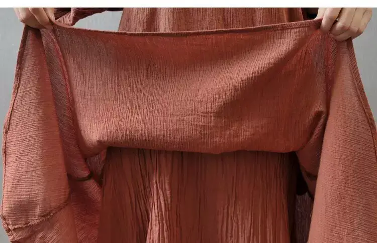2023 Spring Linen Long Skirt Dress Large Hem — feature 7