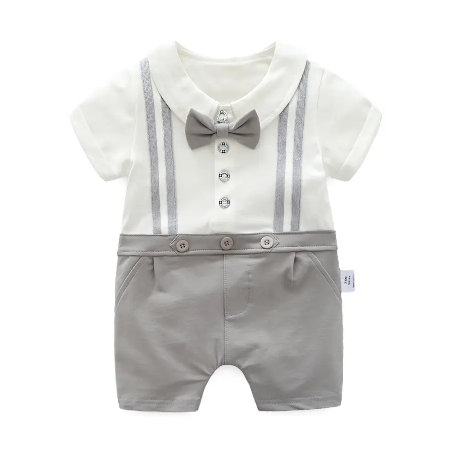 British Style Baby Suit 100-Day Old Cotton Grey Shorts - Image 4