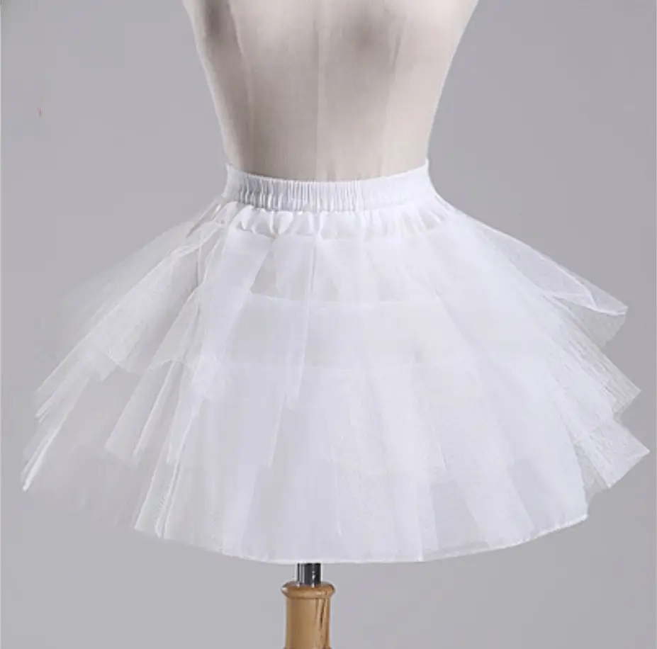 Children's Boneless Wedding Dress Three Layer Skirt Set Black