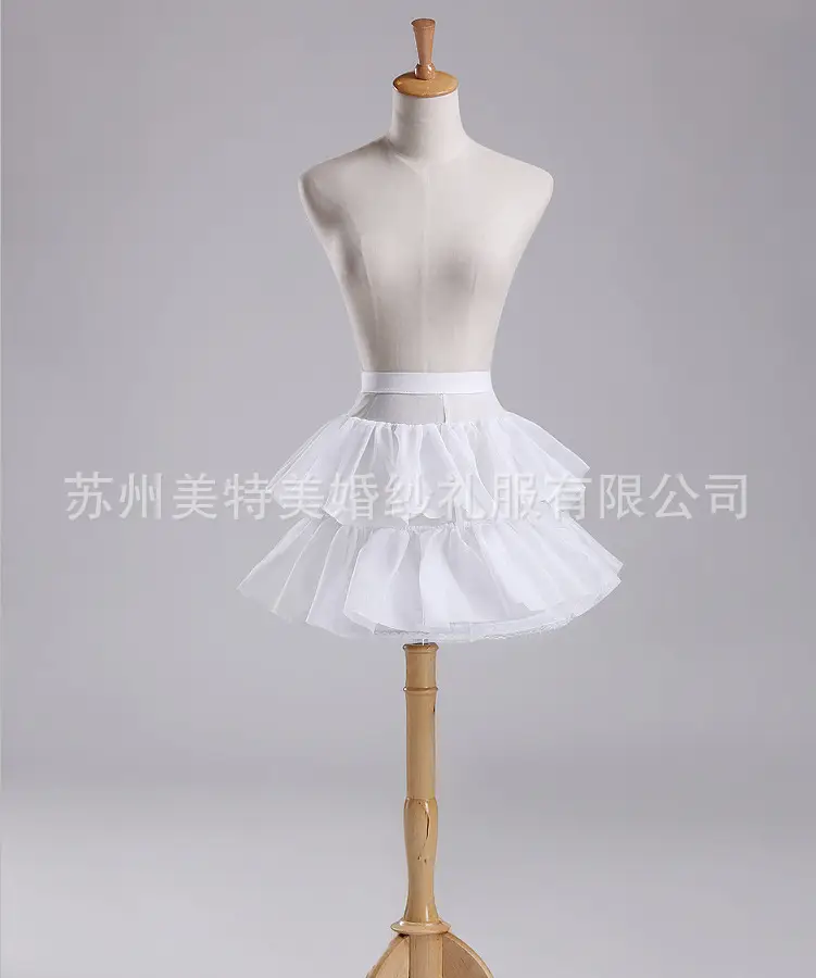 White Two-Layer Tulle Wedding Dress Skirt for Girls - Image 4