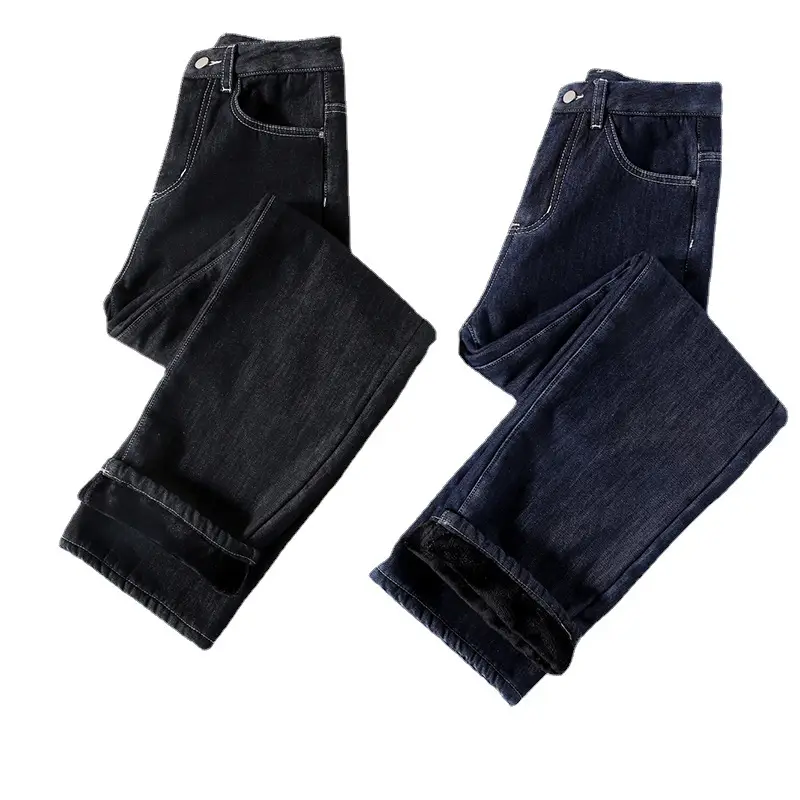 Fleece Lined Dark Blue Slimming Pants for Women