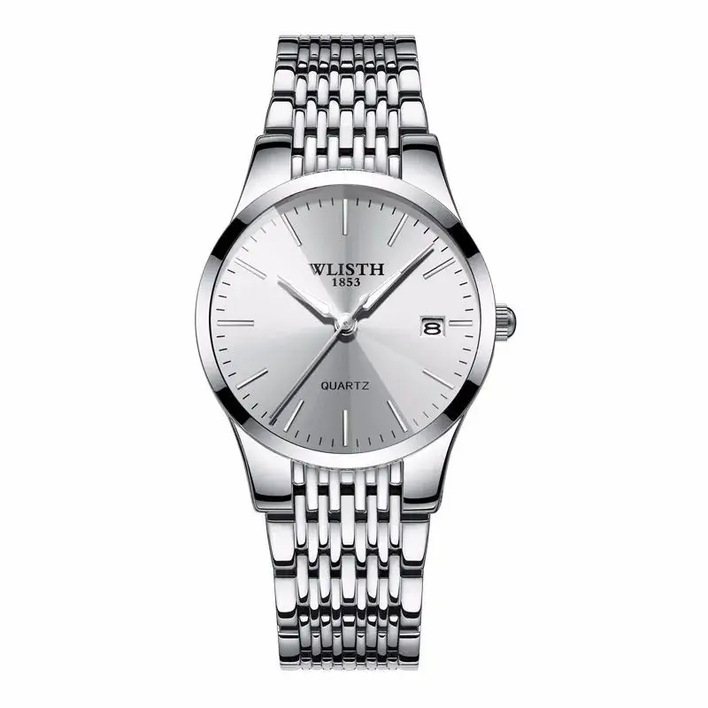 Black Leather Strap Swiss Brand Couple Watch for Men - Image 9