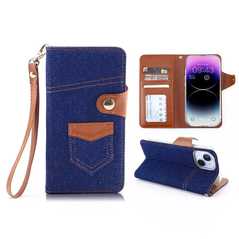 Japan New Denim iPhone17 Flip Cover Case - Image 7