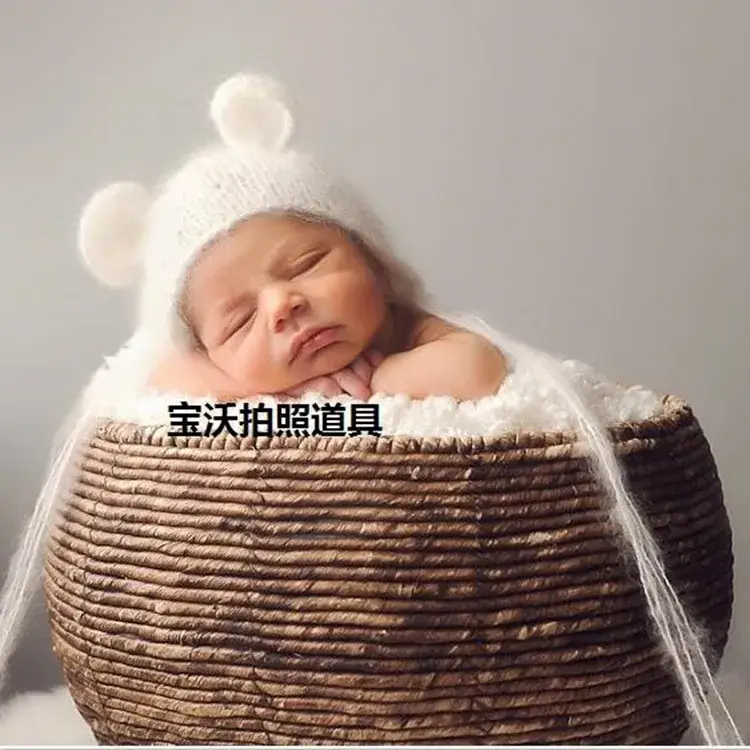 Baby Crib Hat with Pointed Design Mohair Crochet - Image 2