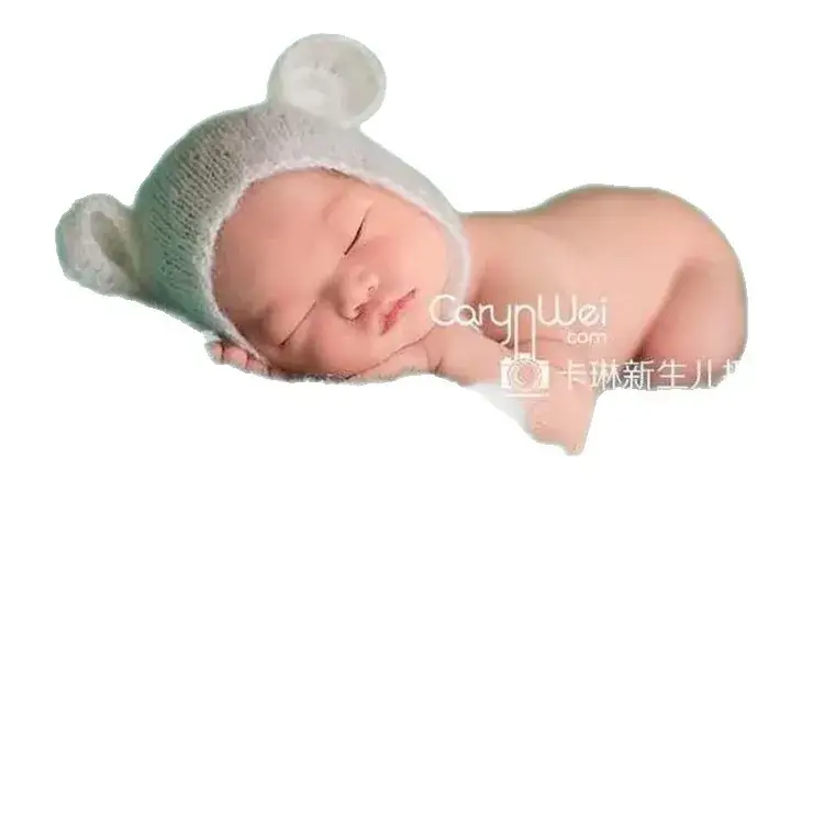Baby Crib Hat with Pointed Design Mohair Crochet - Image 5