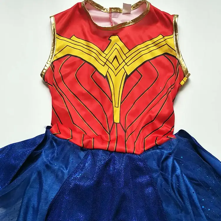 Wonder Woman Kids Costume Red Blue Gold Set - Image 4
