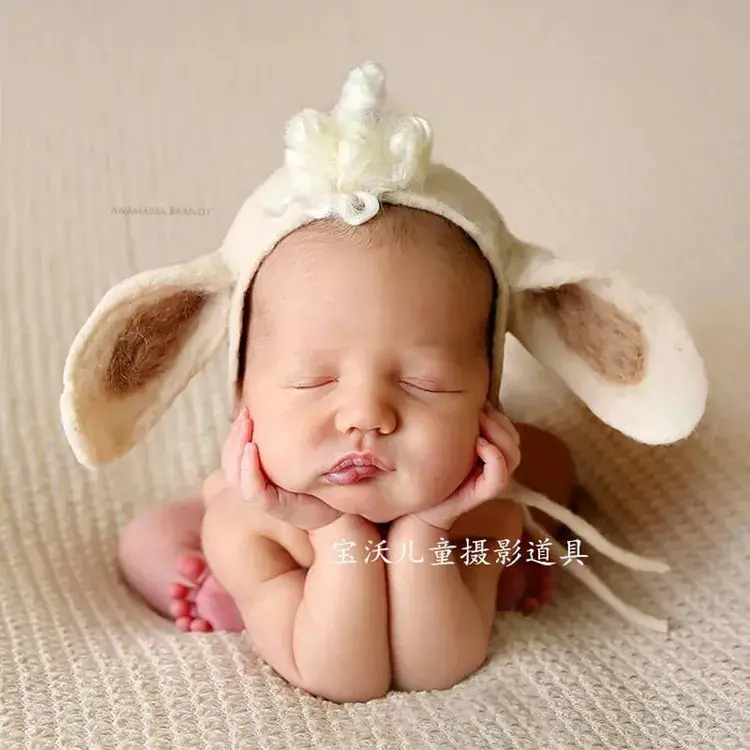 Newborn Bunny Hat for Baby Photography Studio - Image 6