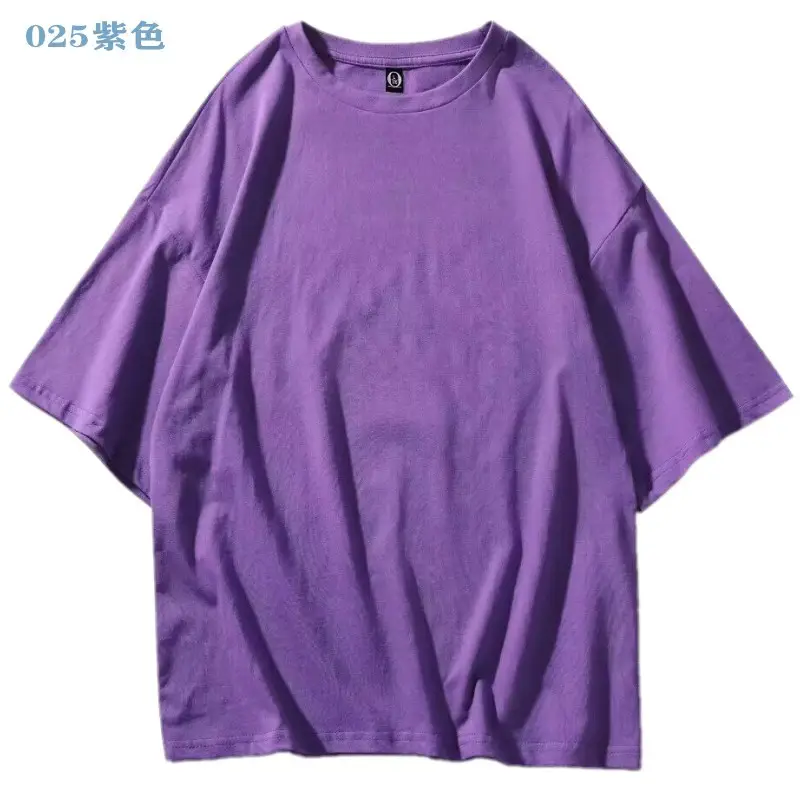 Purple Pure Cotton Loose Fit T-Shirt - Image 37