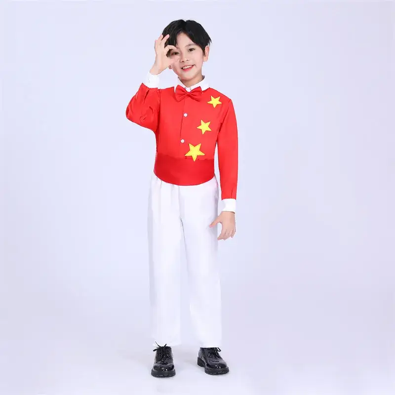 National Day Red Star Shining Dance Kids Churts
