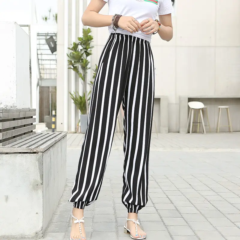 Women's Ethnic Printed Cotton Pants Summer Casual