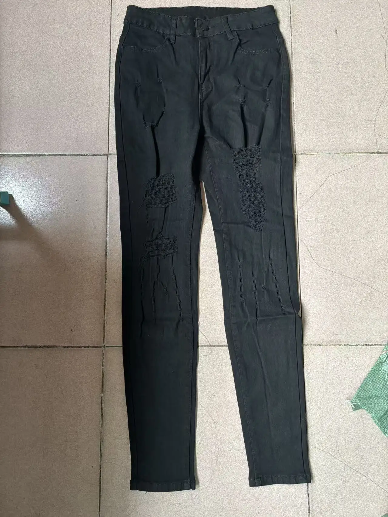 Women Ripped Denim Pencil Pants Special Promotion — feature 4