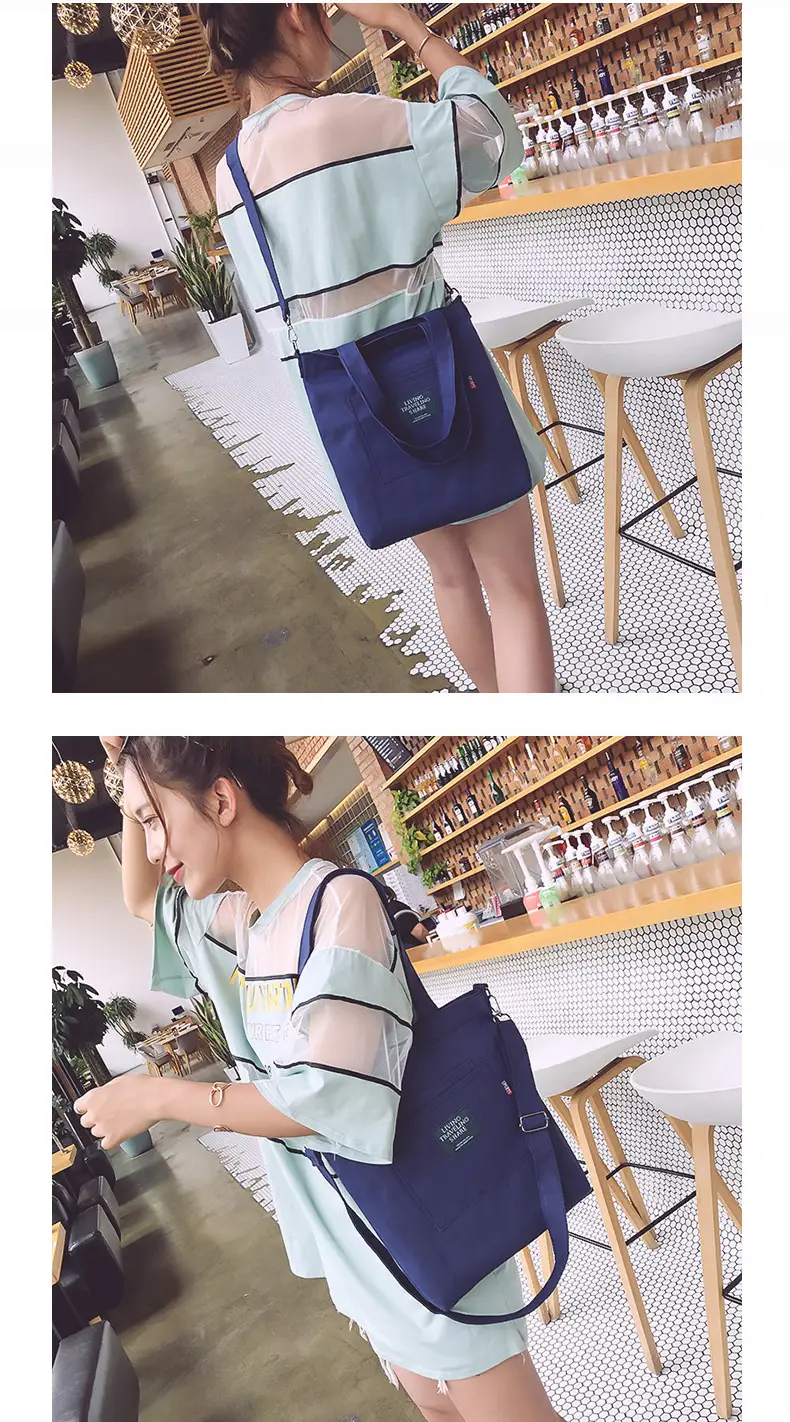 Yellow Canvas Shoulder Bag with Detachable Strap — feature 13