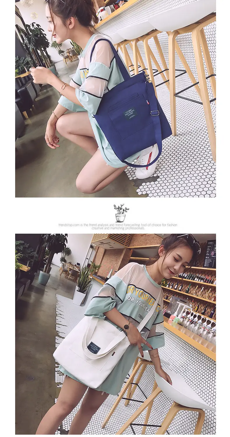 Yellow Canvas Shoulder Bag with Detachable Strap — feature 14