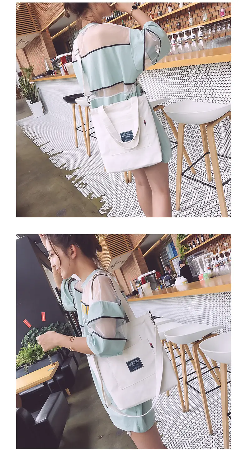Yellow Canvas Shoulder Bag with Detachable Strap — feature 15
