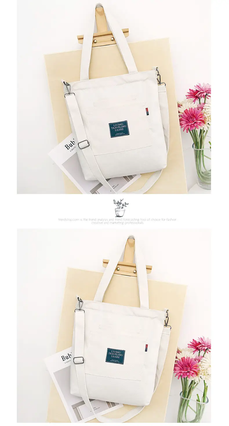 Yellow Canvas Shoulder Bag with Detachable Strap — feature 20