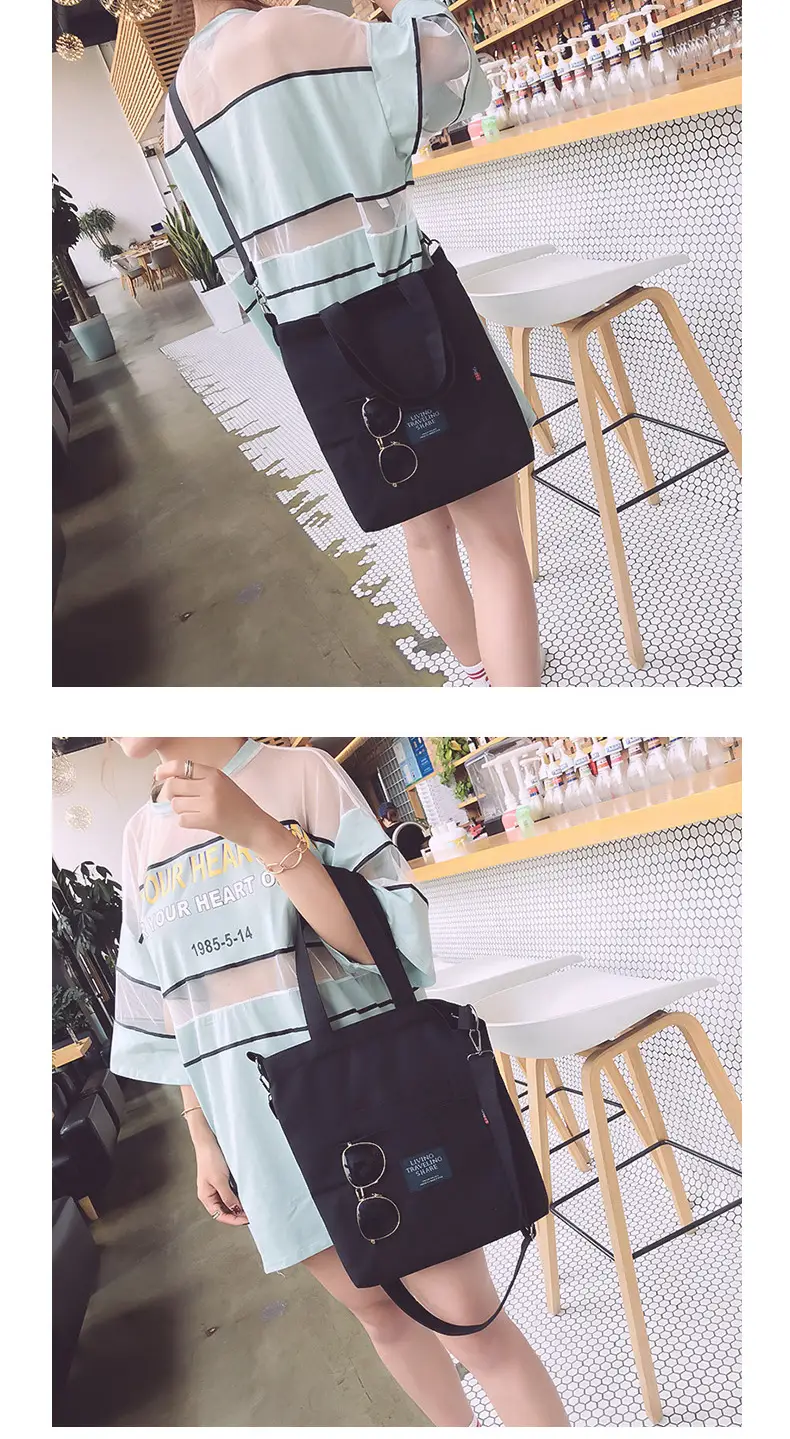 Yellow Canvas Shoulder Bag with Detachable Strap — feature 7