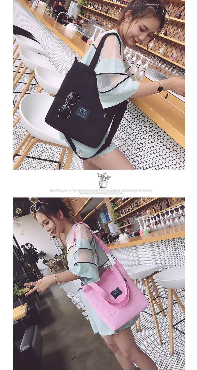 Yellow Canvas Shoulder Bag with Detachable Strap — feature 8