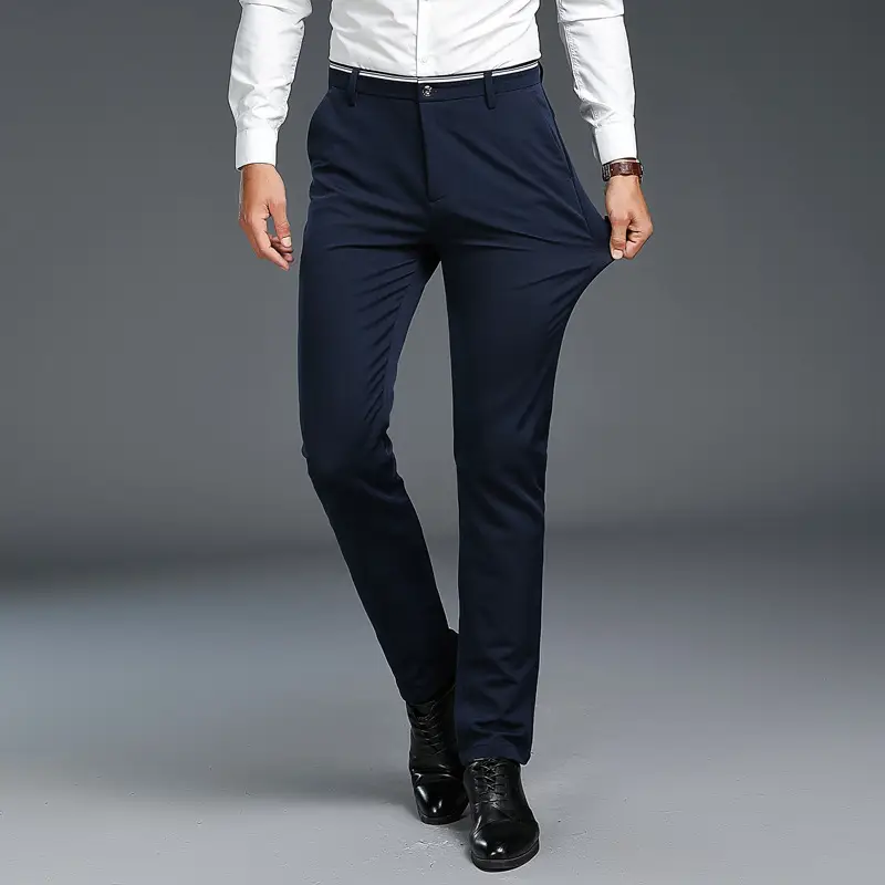 Men's Black Slim Fit Casual Pants Spring Autumn - Image 3