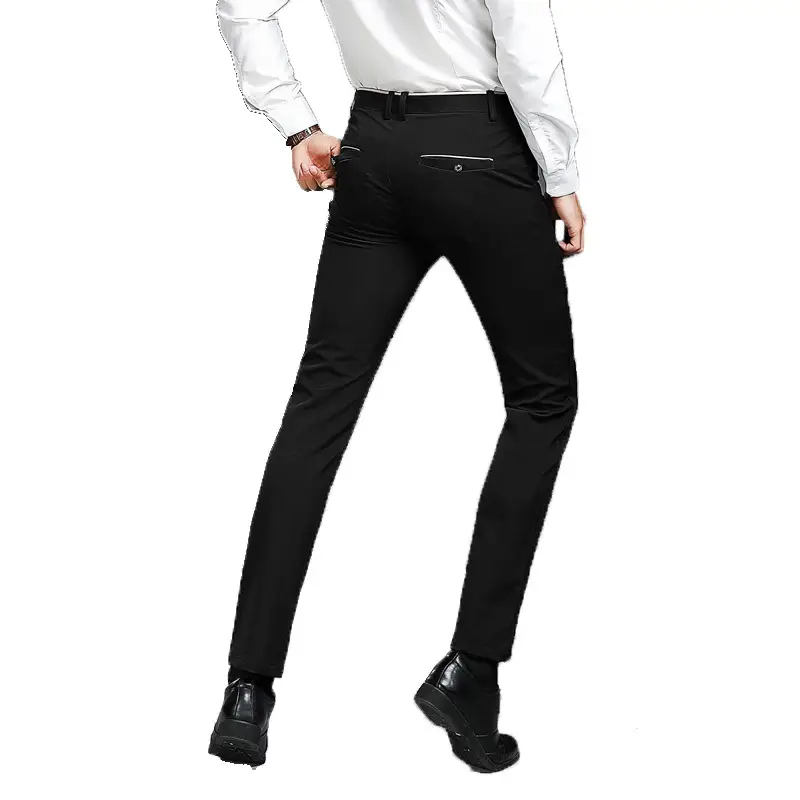 Men's Black Slim Fit Casual Pants Spring Autumn - Image 5