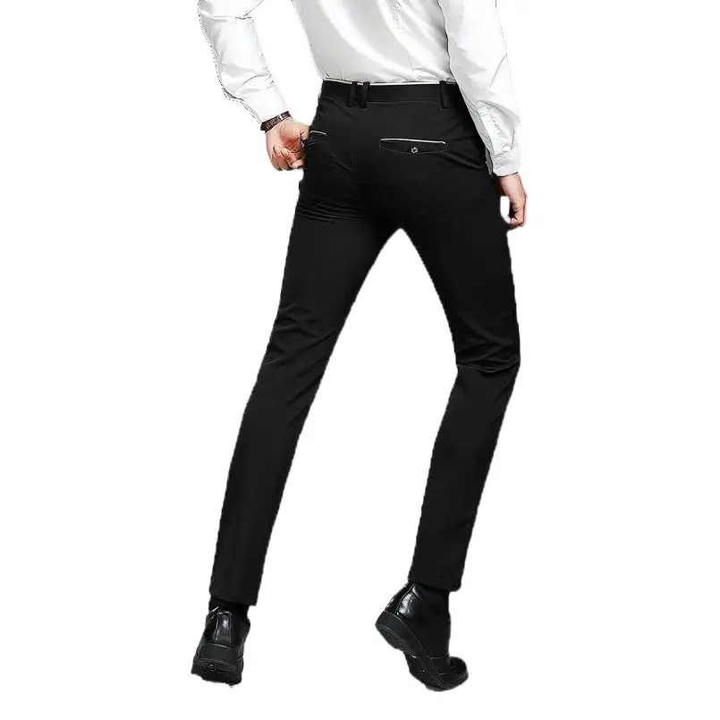 Men's Black Slim Fit Casual Pants Spring Autumn