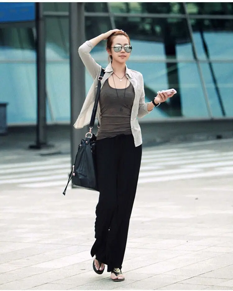 Spring Korean Style Lace-Up Harem Pants Women Plus Size