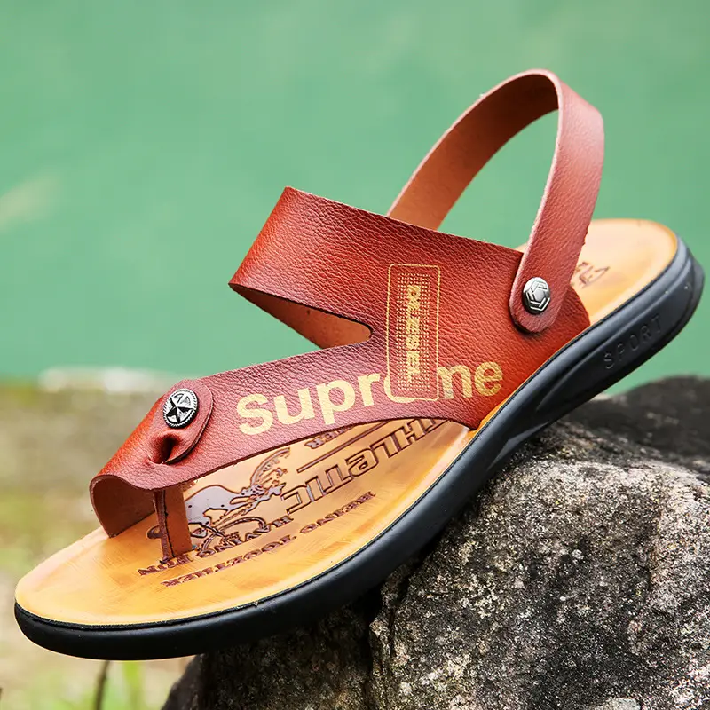 Men's Brown Leather Casual Sandals 2025 Summer — feature 10