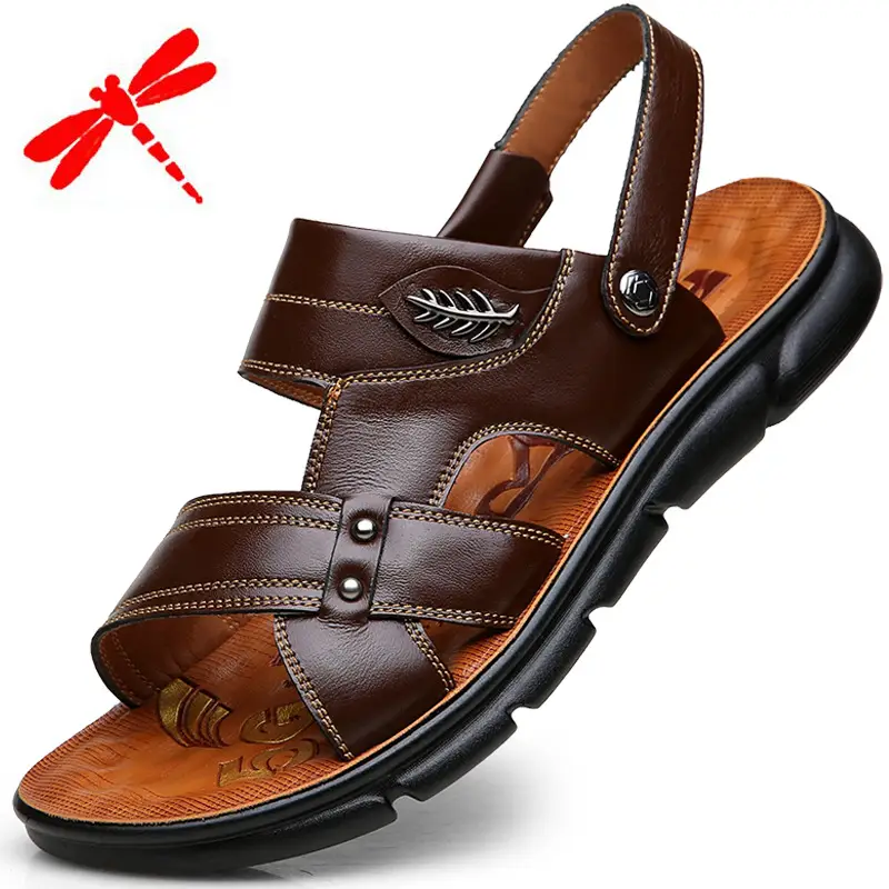 Men's Brown Leather Casual Sandals 2025 Summer — feature 15