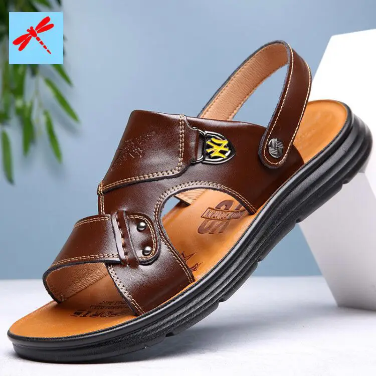 Men's Brown Leather Casual Sandals 2025 Summer — feature 4
