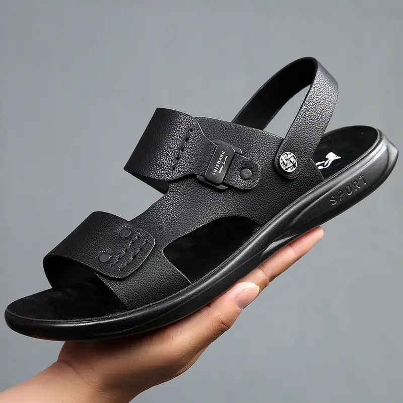 Men's Brown Leather Casual Sandals 2025 Summer — feature 6