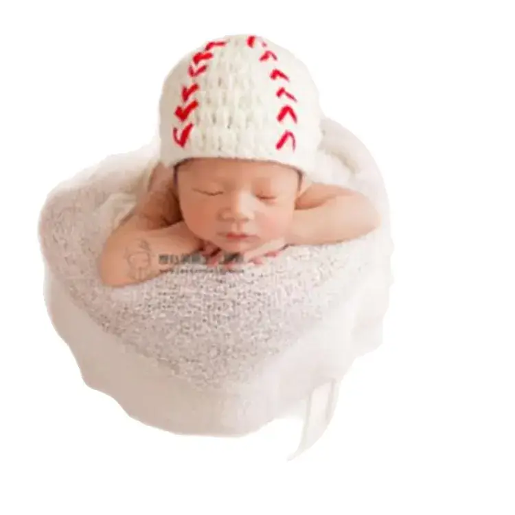 Newborn Baby Hat White Red Cotton Baseball Cap - Image 5