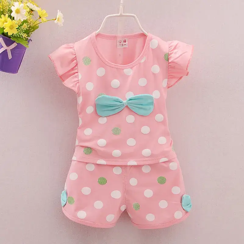 Pink Polka Dot Baby Suit 0-4Yr Korean Style